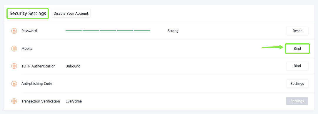CoinEx で電話番号をバインドする方法