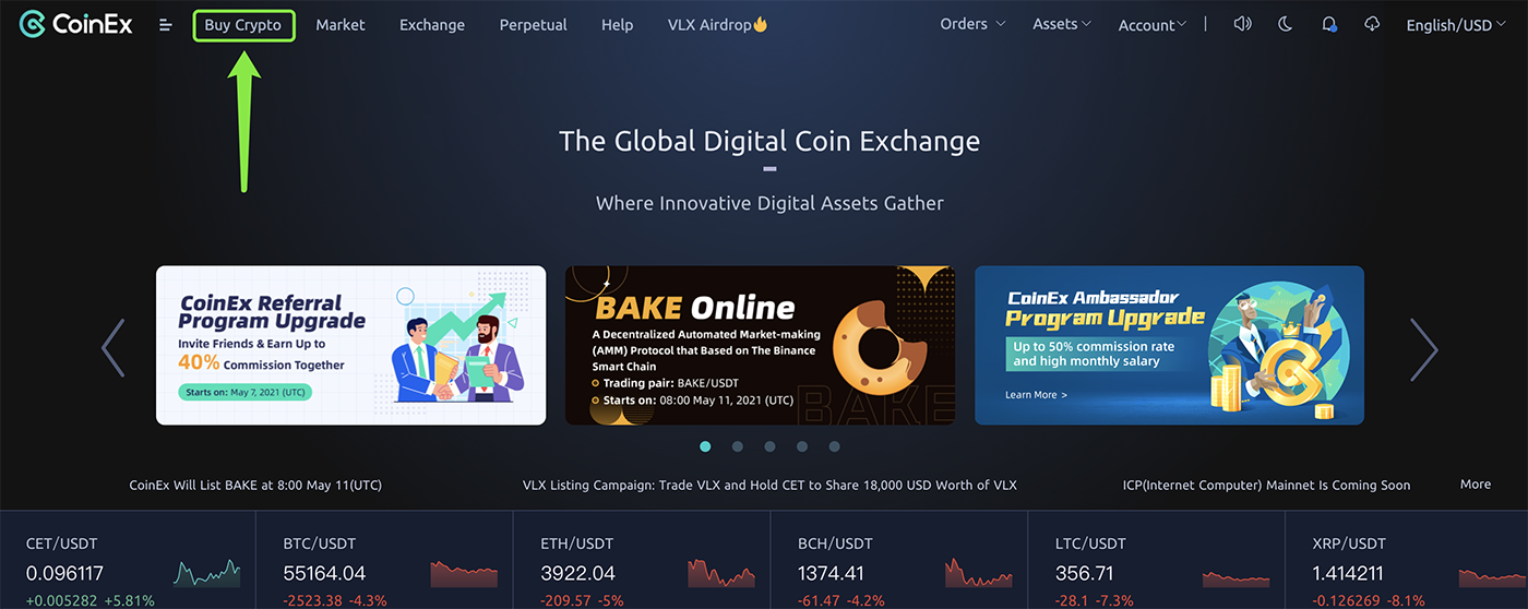 CoinEx හි AdvCash මගින් Crypto මිලදී ගන්නේ කෙසේද
