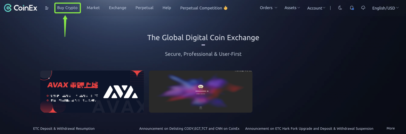 CoinEx-de Merkuryo tarapyndan kripto nädip satyn almaly