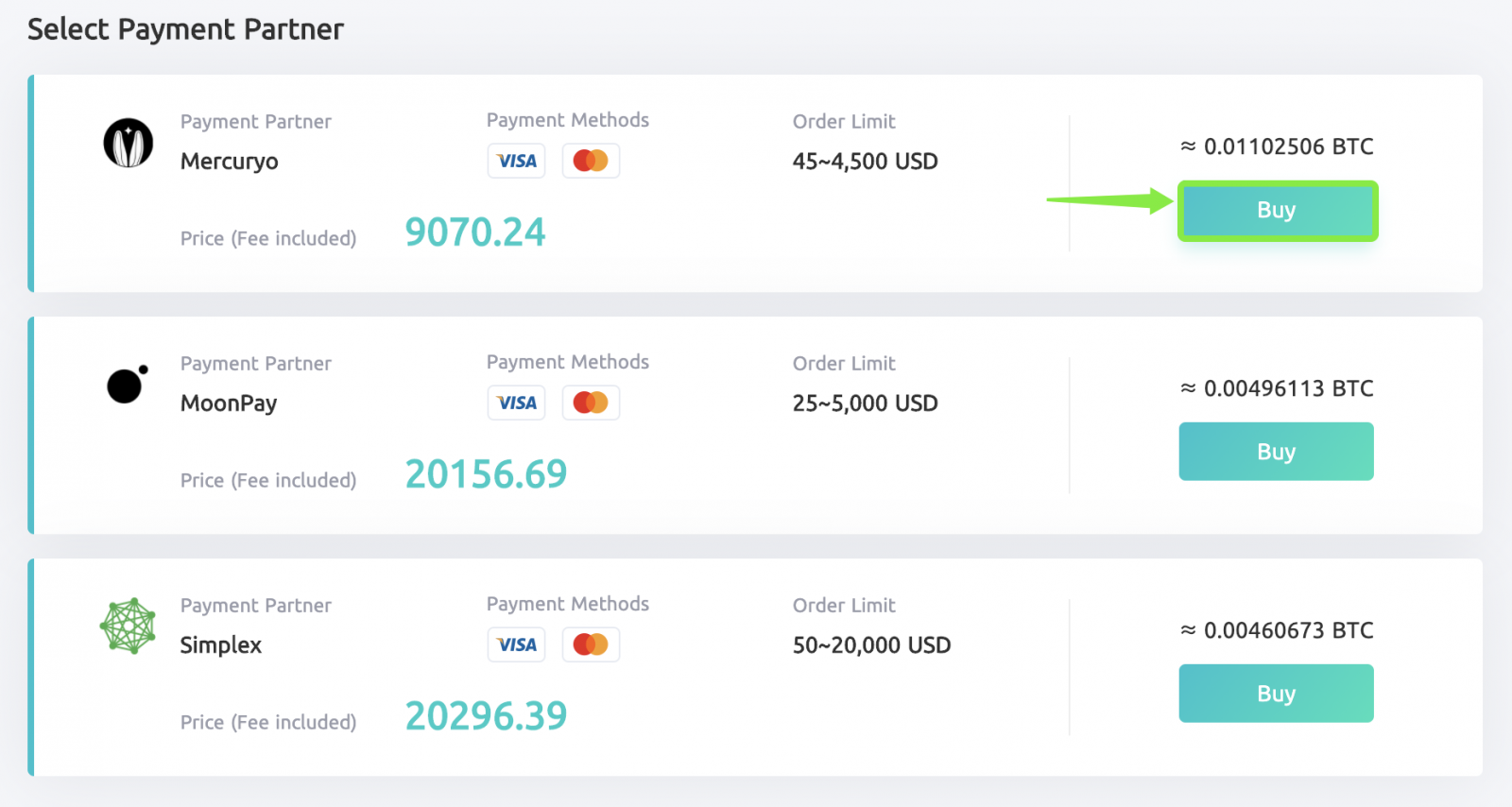 CoinEx-de Merkuryo tarapyndan kripto nädip satyn almaly