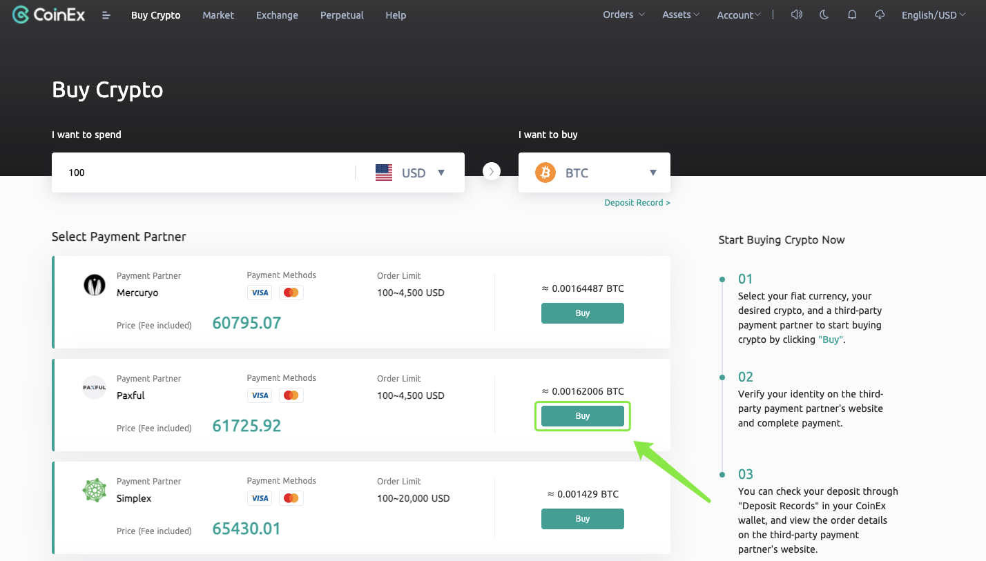 CoinEx හි Paxful විසින් Crypto මිලදී ගන්නේ කෙසේද CoinEx හි Paxful විසින් Crypto මිලදී ගන්නේ කෙසේද