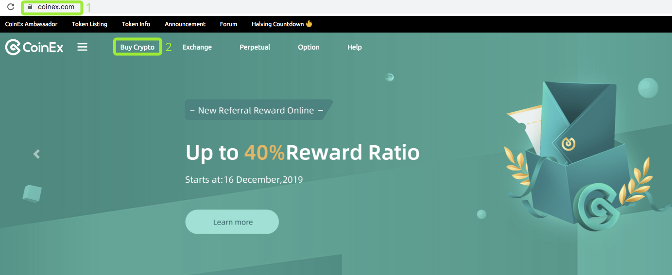 Kif tixtri Crypto minn Simplex f'CoinEx