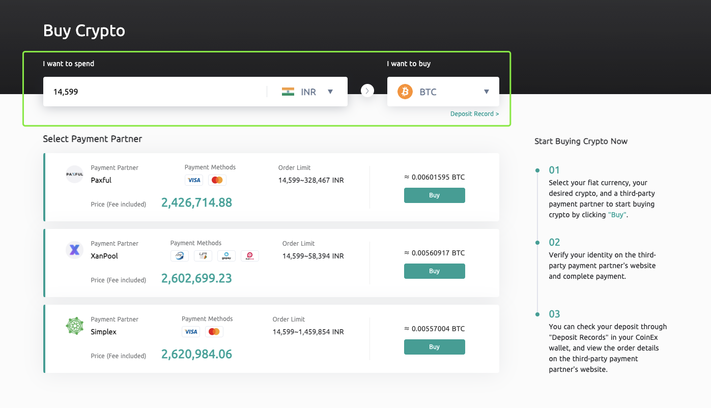 Sida loo iibsado Crypto XanPool gudaha CoinEx