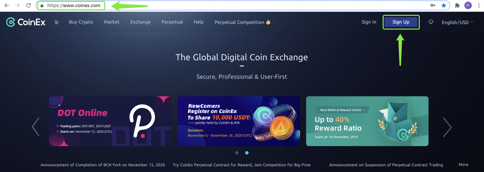 How to Sign Up and Login Account in CoinEx