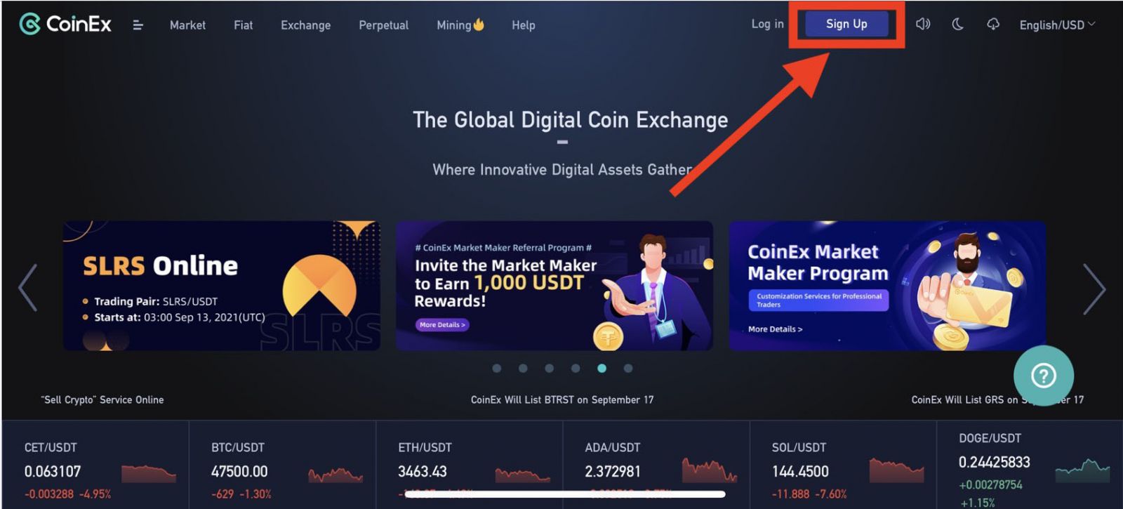 How to Sign Up and Login Account in CoinEx
