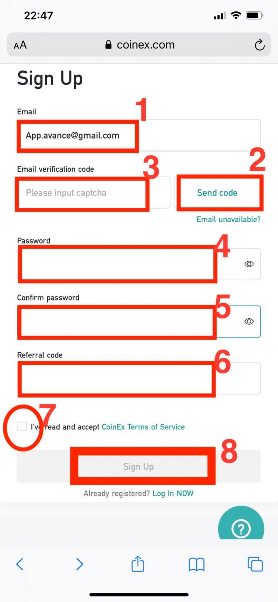 How to Sign Up and Login Account in CoinEx