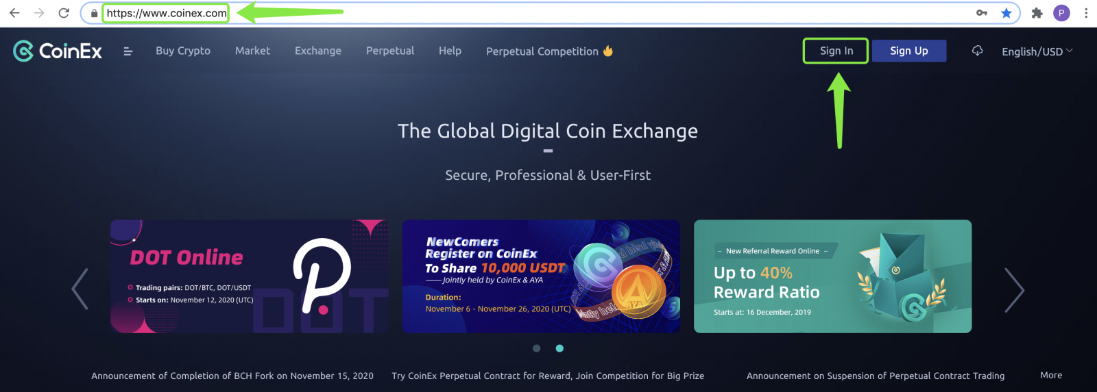 How to Sign Up and Login Account in CoinEx