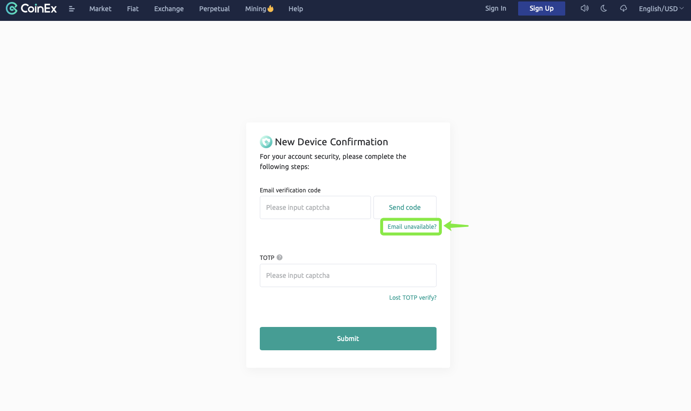 CoinExでメールをリセット/変更する方法