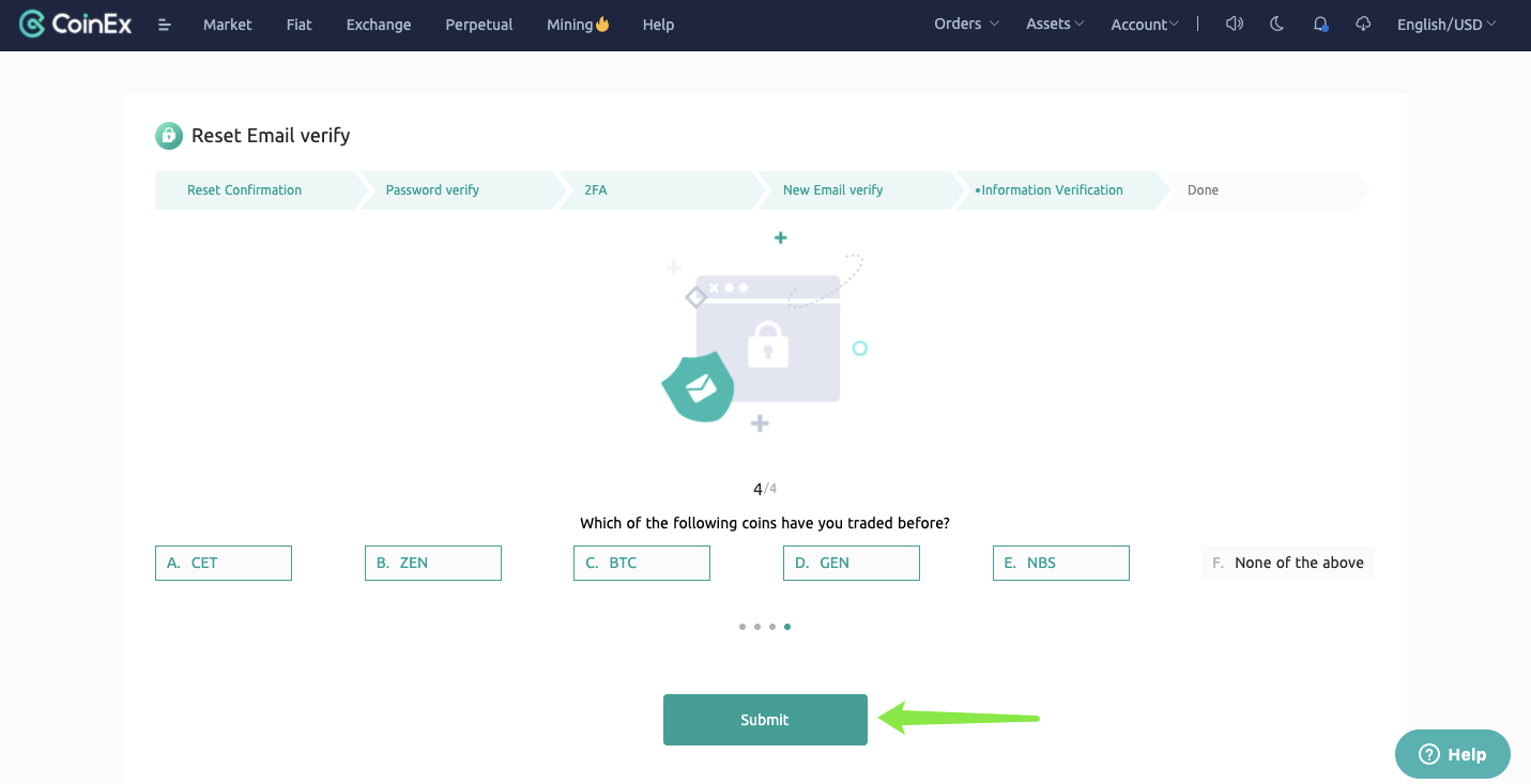 CoinExでメールをリセット/変更する方法