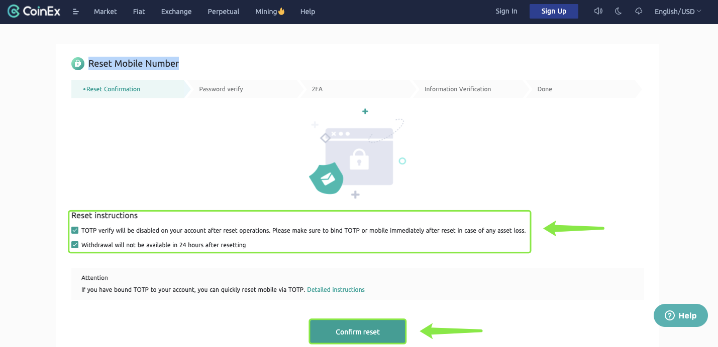 CoinExте телефон номерин кантип баштапкы абалга келтирүү/өзгөртүү керек CoinExте телефон номерин кантип баштапкы абалга келтирүү/өзгөртүү керек
