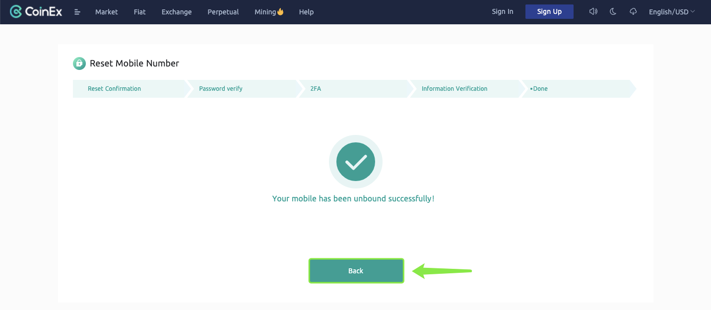 CoinExте телефон номерин кантип баштапкы абалга келтирүү/өзгөртүү керек CoinExте телефон номерин кантип баштапкы абалга келтирүү/өзгөртүү керек