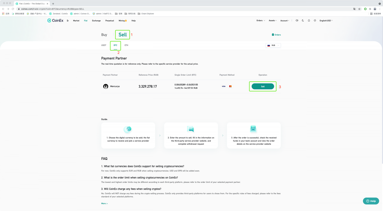 Cara Menjual Crypto oleh Mercuryo dalam CoinEx Cara Menjual Crypto oleh Mercuryo dalam CoinEx