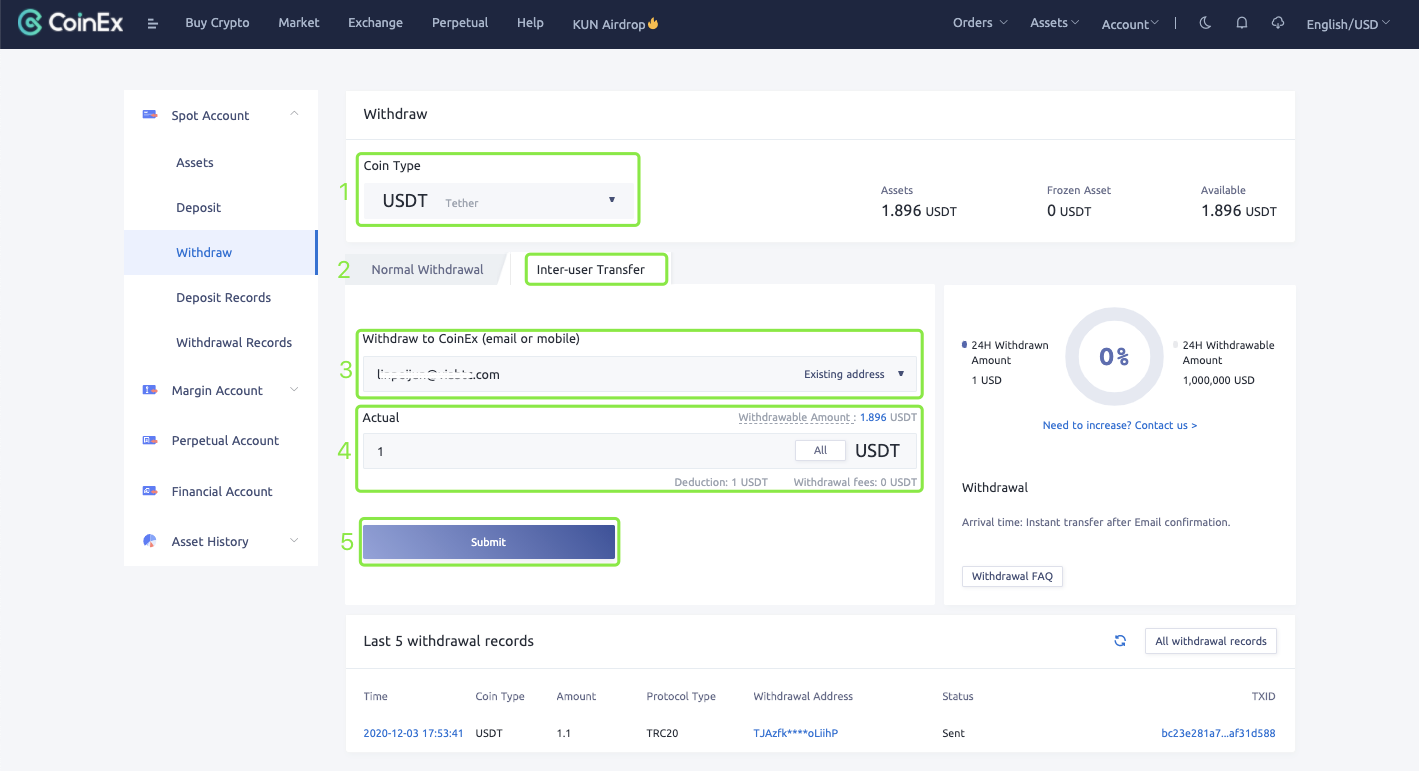 How To Withdraw in CoinEx