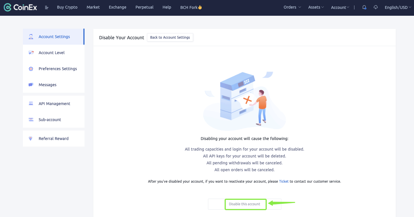 ගිණුමක් අක්රිය කිරීම යනු කුමක්ද සහ එය CoinEx හි සකසන්නේ කෙසේද ගිණුමක් අක්රිය කිරීම යනු කුමක්ද සහ එය CoinEx හි සකසන්නේ කෙසේද